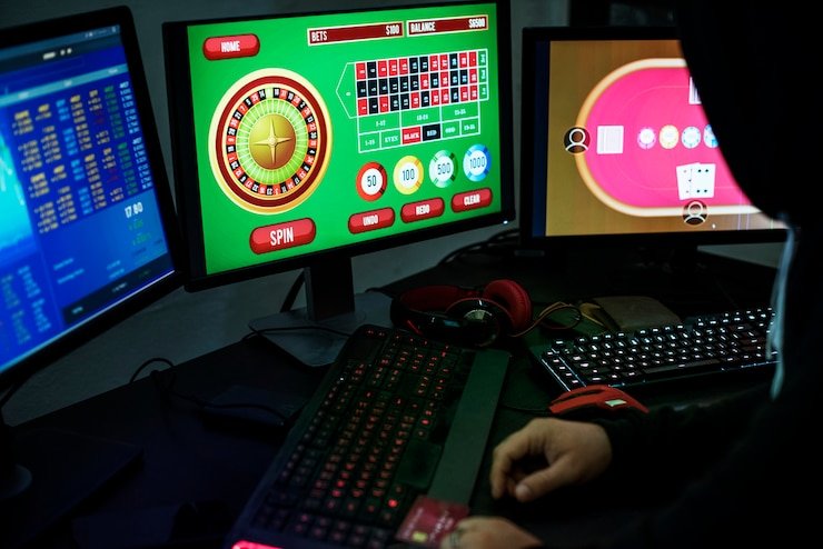 Tab navigasi aplikasi Android parisslot dengan ikon Home, Sportsbook, Casino, Esports, dan Account